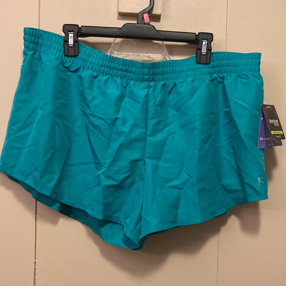 GREEN DANSKIN NOW Loose Fit Performance SHORTS w/Elastic Waistband Sz 2XL NWT